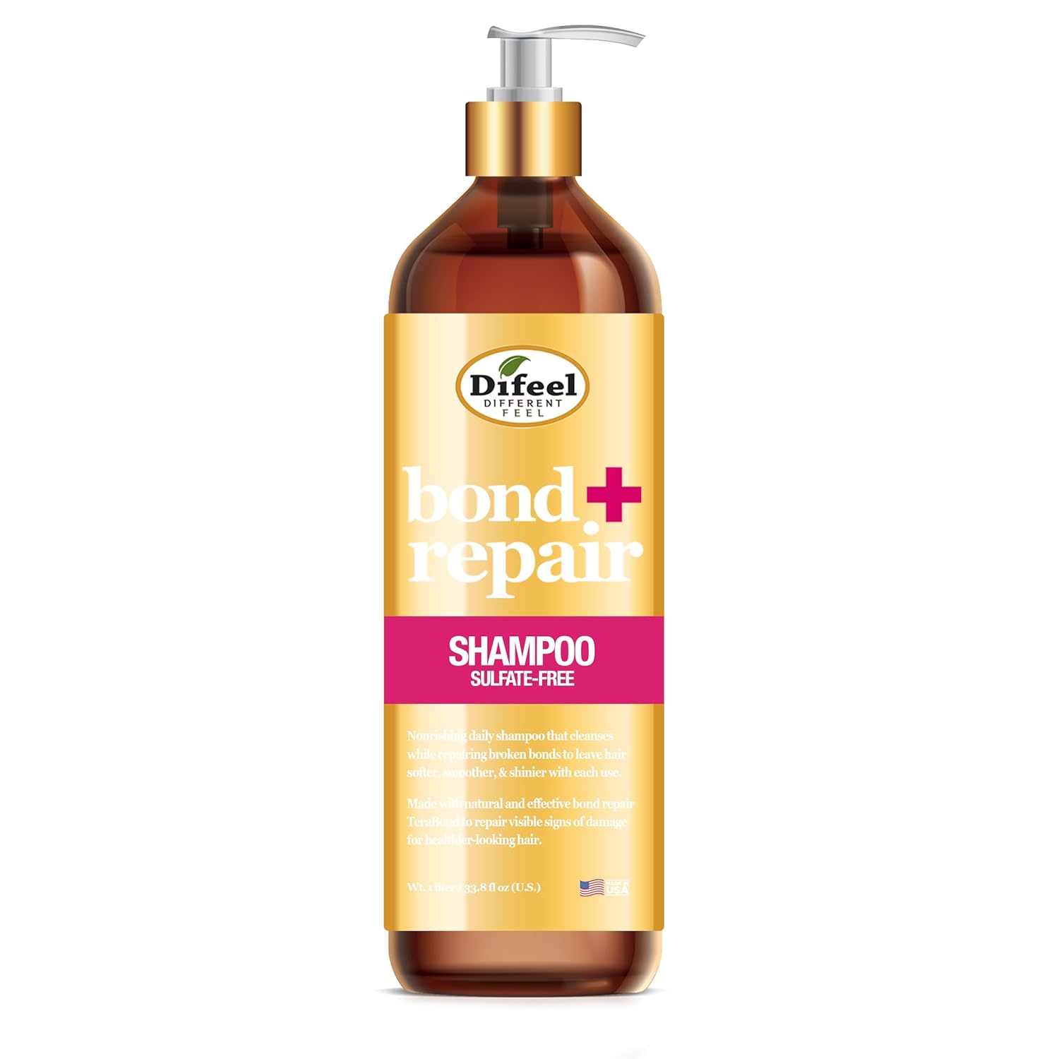 Difeel Bond & Repair Sulfate Free Shampoo 33.8 oz.